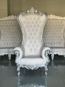 Rent Atlanta Silver Baroque King & Queen Throne Chair