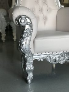 Rent Atlanta Silver Baroque King & Queen Throne Chair