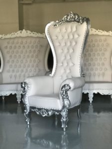 Rent Atlanta Silver Baroque King & Queen Throne Chair