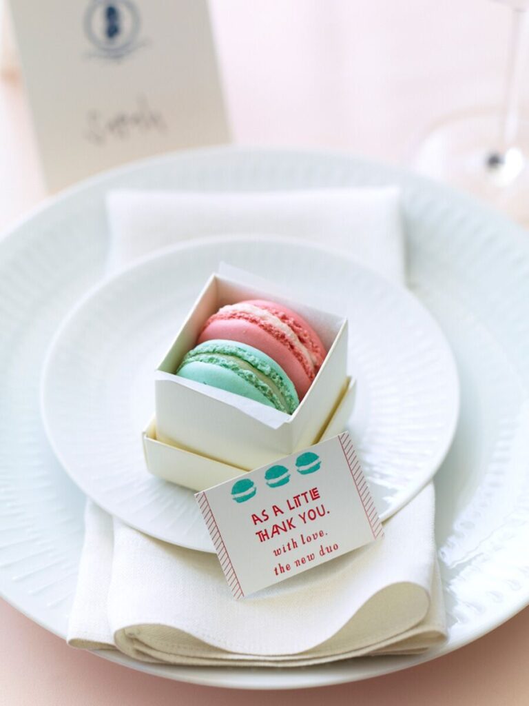macaroon wedding guest favors