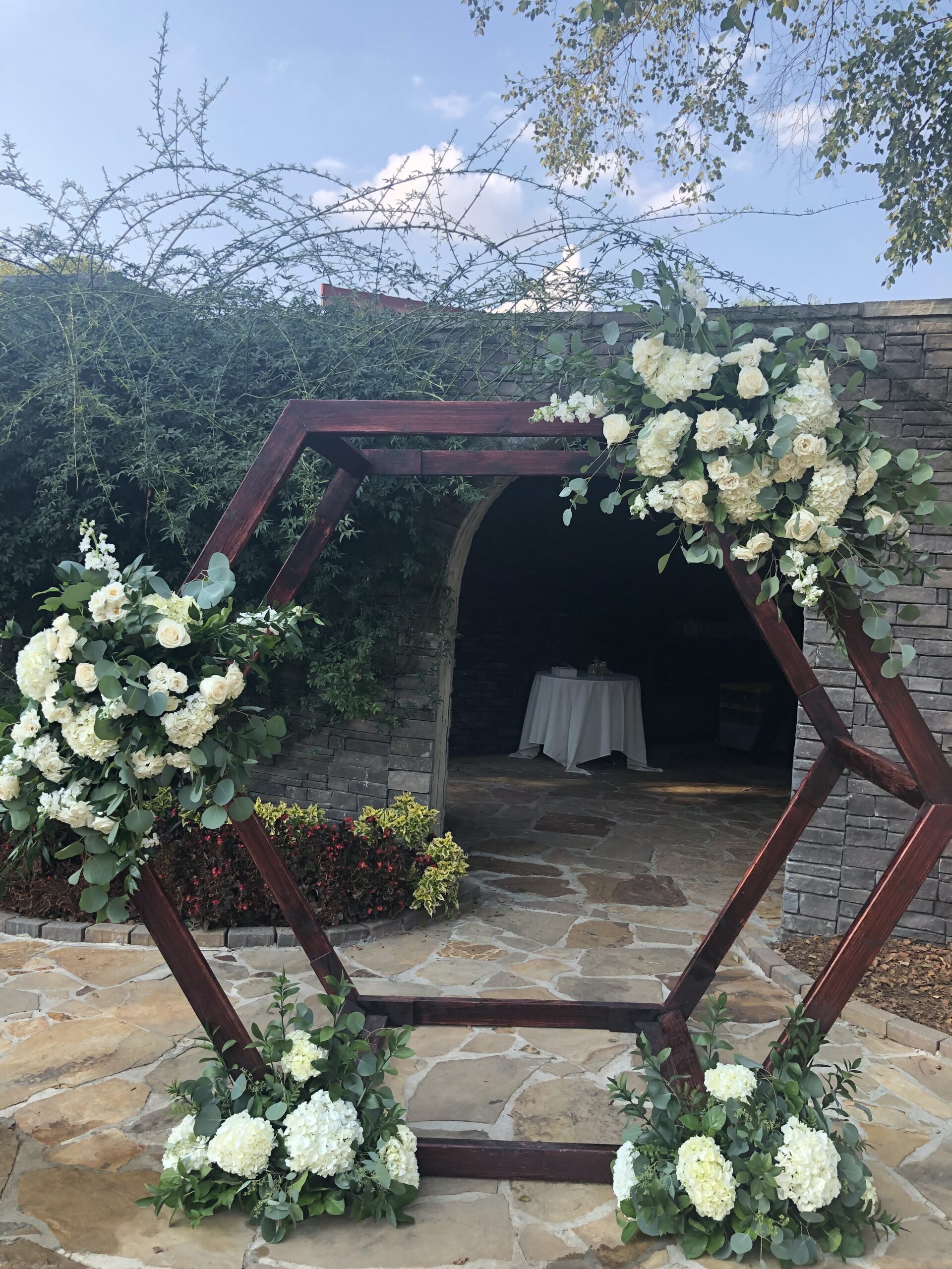 Wooden arch for Atlanta rental