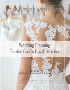 Wedding Vendor List Tracker