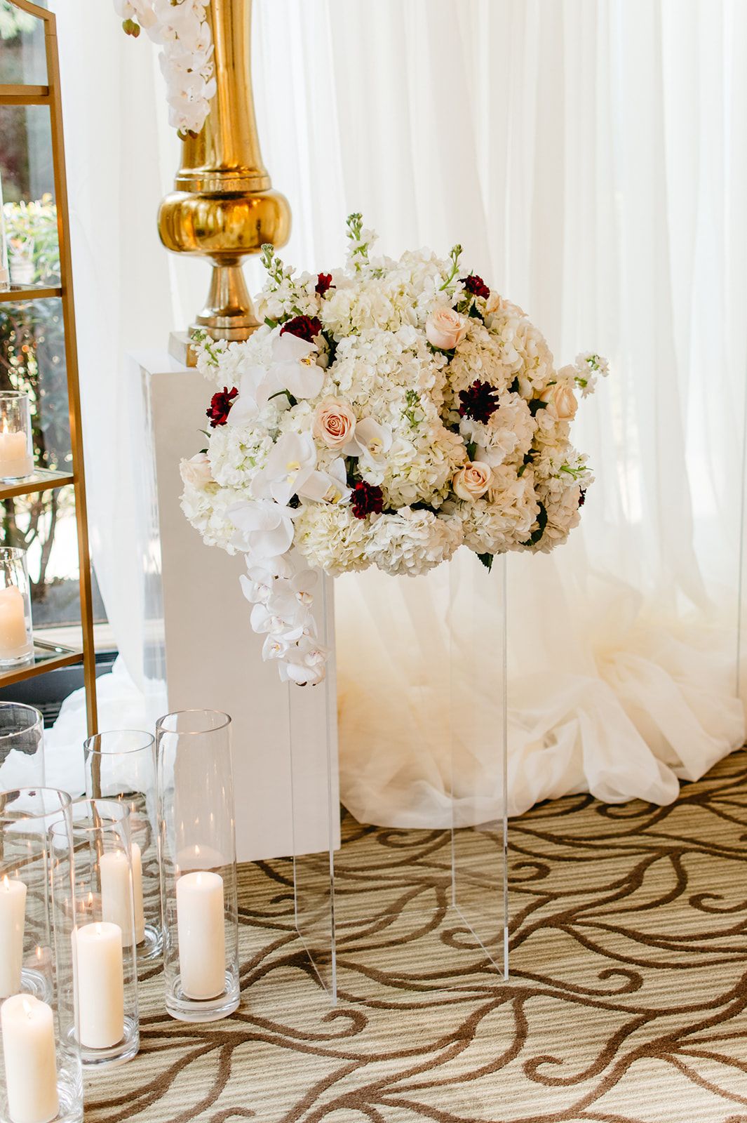 Atlanta wedding decor rentals, white carpet aisle runner