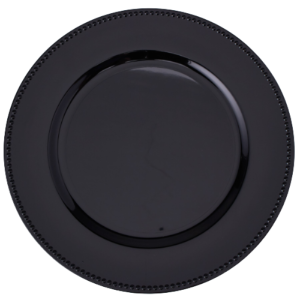 black beaded charger plate