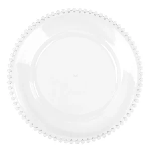 rent Atlanta clear glass beaded charger plate