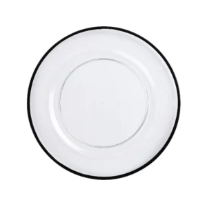 Black rim glass charge plate