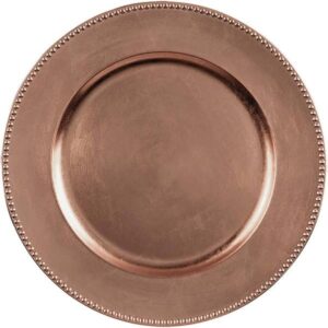 rose gold beaded charger plate